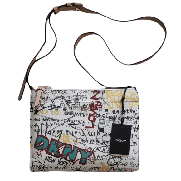 Dkny Bags Dkny Graffiti Crossbody Bag In White Black Green Red And